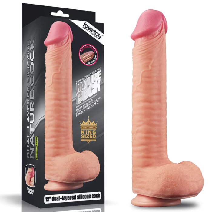 31 cm Yumuşak Dokulu Çift Katmanlı Realistik Penis – Platinum Silicone