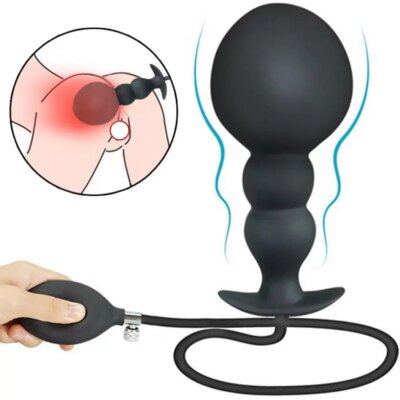 Şişirilebilir Boğumlu Anal Genişletici Silikon Butt Plug