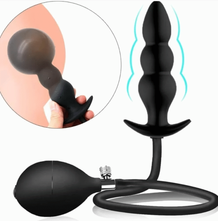 Şişirilebilir Boğumlu Anal Genişletici Silikon Butt Plug - Görsel 4