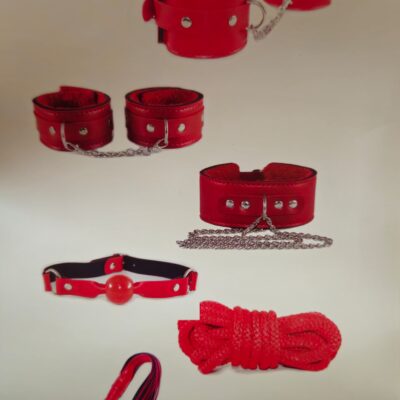 EXOTİKİSS  7 PARÇA BDSM SET İTHAL KIRMIZI