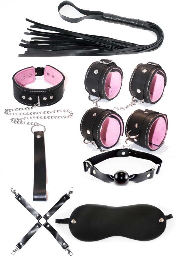 EXOTİKİSS 7 PARÇA BDSM SET İTHAL PEMBE SİYAH