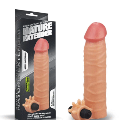 Titreşimli, Klitoris Uyarıcılı, Uzatmalı, Platinum Silikon Penis Kılıfı