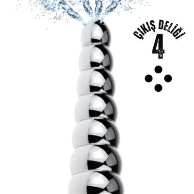 Paslanmaz Çelik 7 Anal Beads Butt Plug 4 Delikli Anal Temizlik Metal Lavman Duş Başlığı