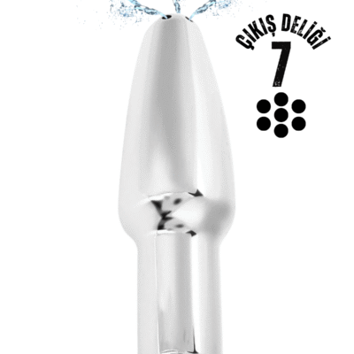 Paslanmaz Çelik Anal Butt Plug 7 Delikli Anal Temizlik Metal Lavman Duş Başlığı