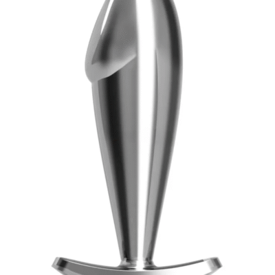 Paslanmaz Çelik Dildo Kırmızı Yuvarlak Mücevher Taşlı Pürüzsüz Silver Metal Anal Butt Plug