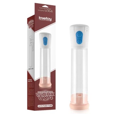 Maximizer Worx VX4 – Pilli Otomatik Penis Pompası (Vajina Başlıklı, Beyaz)