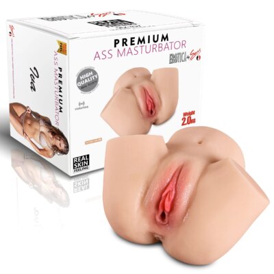 Premium Gerçekçi Kalça Masturbator – Çift Girişli Titreşimli