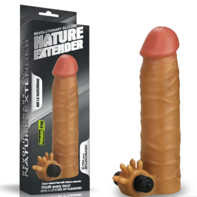 Titreşimli, Klitoris Uyarıcılı, Uzatmalı, Platinum Silikon, Melez Penis Kılıfı