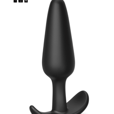 Yeni ve İleri Düzey Kullanıcılar İçin Geniş Tabanlı Siyah Silikon Anal Butt Plug - Orta Boy