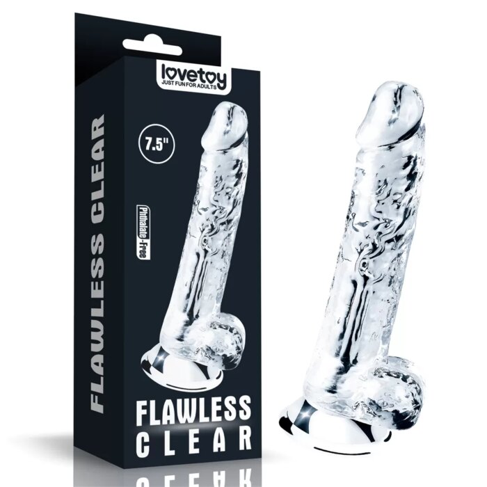 19 CM Şeffaf Damarlı Dildo – Güçlü Vantuzlu, Gerçekçi TPE Yapı