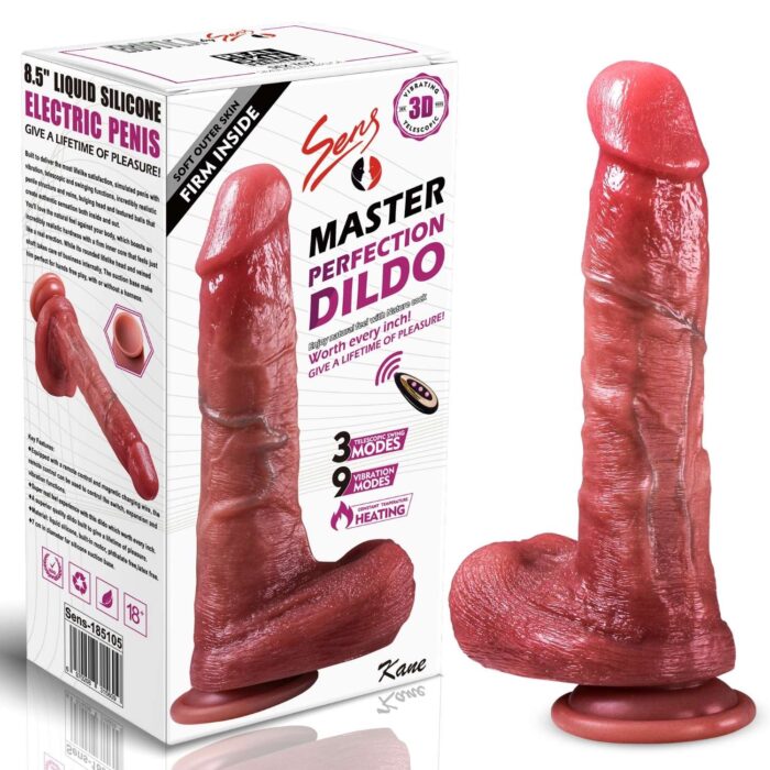 İleri Geri Hareketli ve Rotasyonlu, Isıtmalı, Damarlı Dildo