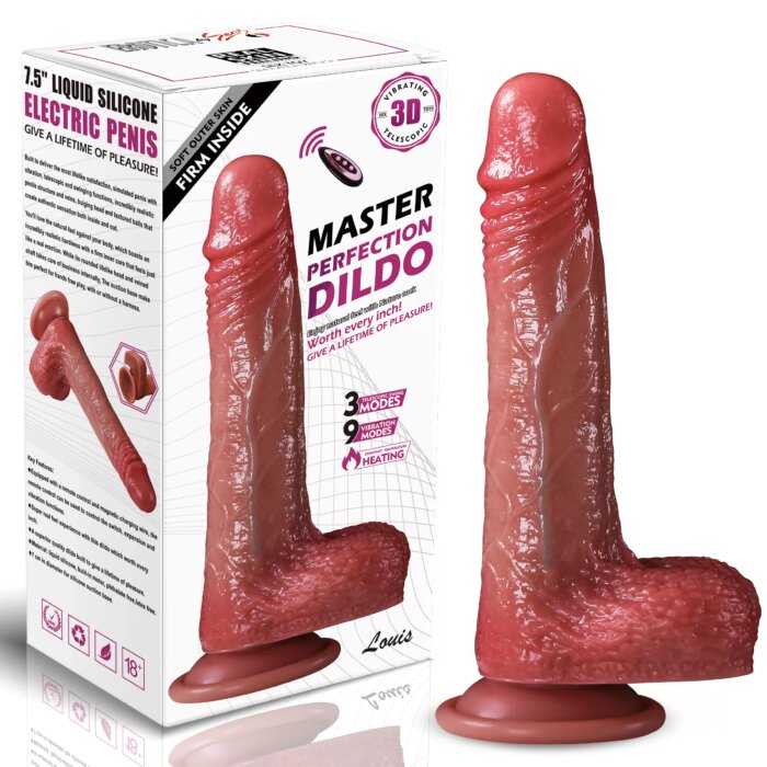 İleri Geri Hareketli, Isıtmalı, Rotasyonlu, Damarlı Yapay Penis Vibratör | Uzaktan Kumandalı Realistik Titreşimli Dildo