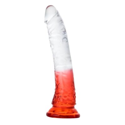 MYST COLOR Şeffaf Kırmızı Dildo – Ultra Yumuşak, Testissiz, Gerçekçi Jel Doku Yapay Penis