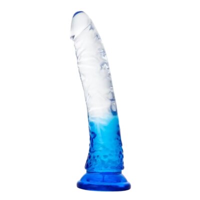 MYST COLOR Şeffaf Mavi Dildo – Ultra Yumuşak Jel Dokulu, Testissiz Yapay Penis