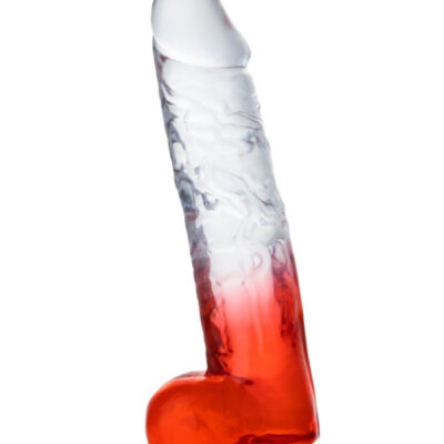 MYST COLOR Kırmızı Dildo – Ultra Yumuşak Şeffaf Realistik Yapay Penis (24 CM)