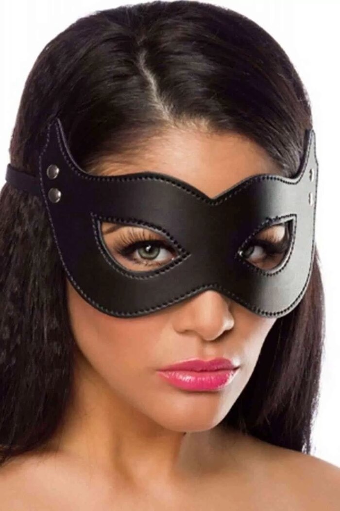 Siyah Peluşlu Deri Maske – Özel Üretim BDSM & Fetiş Aksesuarı