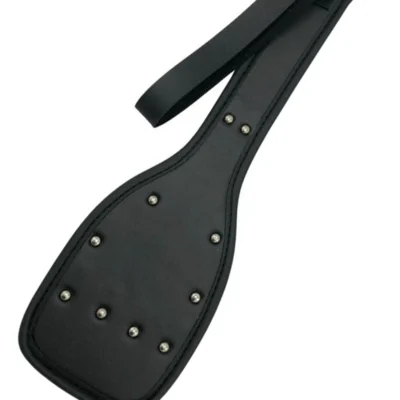 ExotiKiss Siyah Deri Görünümlü Fetiş Kamçı Tipi Vurma Aparatı – Paddle