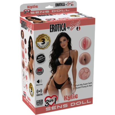 Kylie - Sesli ve Titreşimli Göğüs Vajina Anüs Et Dokulu Esmer Profesyonel Şişme Manken